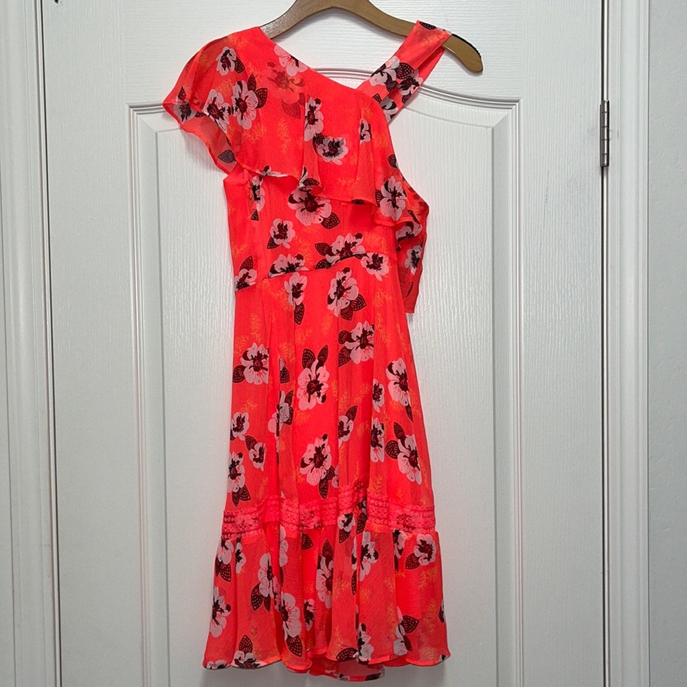 Express Floral Dress - Bright Orange Size 0